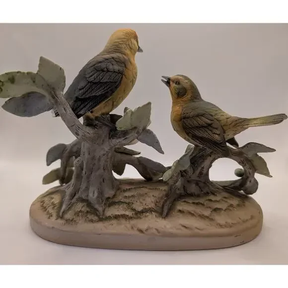 Andrea by Sadek Warbler Bird Figurine Flowering Branch 7.5" - Picture 7 of 9